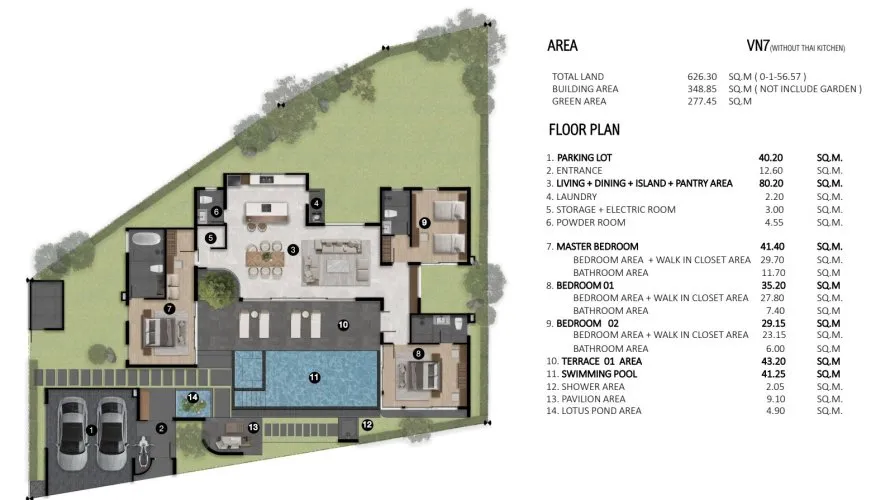3 bedrooms villa for sale, Nai Harn Beach, Thailand No. 22 № 16
